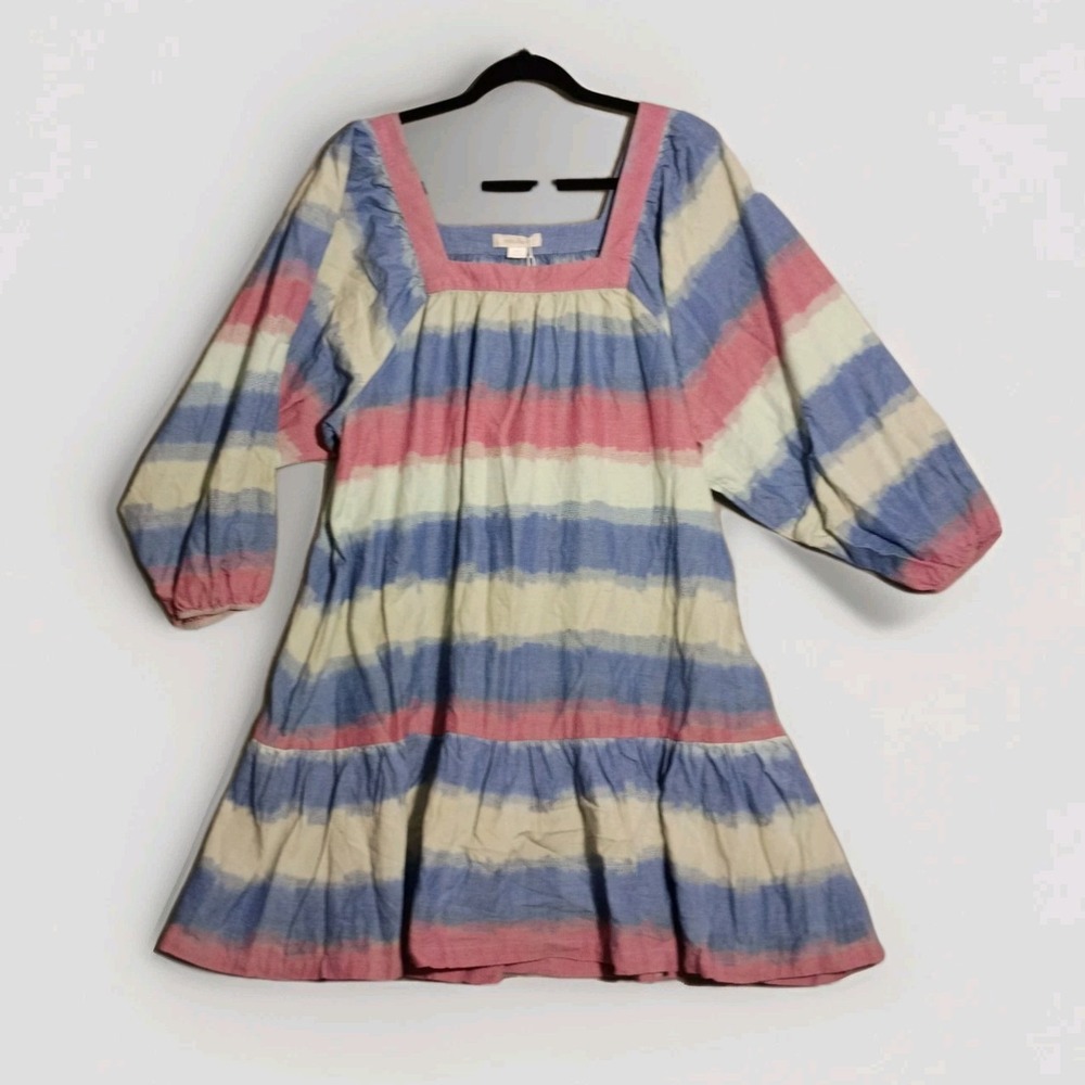 Outerknown + Pieces & Co Micro Dress Organic Cotton Soft Playful Mini Boho Sz M